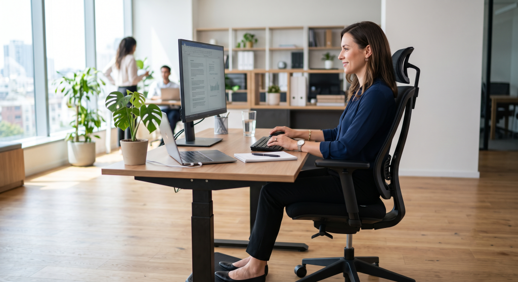 masa başı çalışma, boyun ağrısı, omuz ağrısı, sırt ağrısı, ergonomi rehberi, fizyoterapi